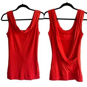 DIANE VON FÜRSTENBERG Silk Draped Sleeveless Blouse Red 6